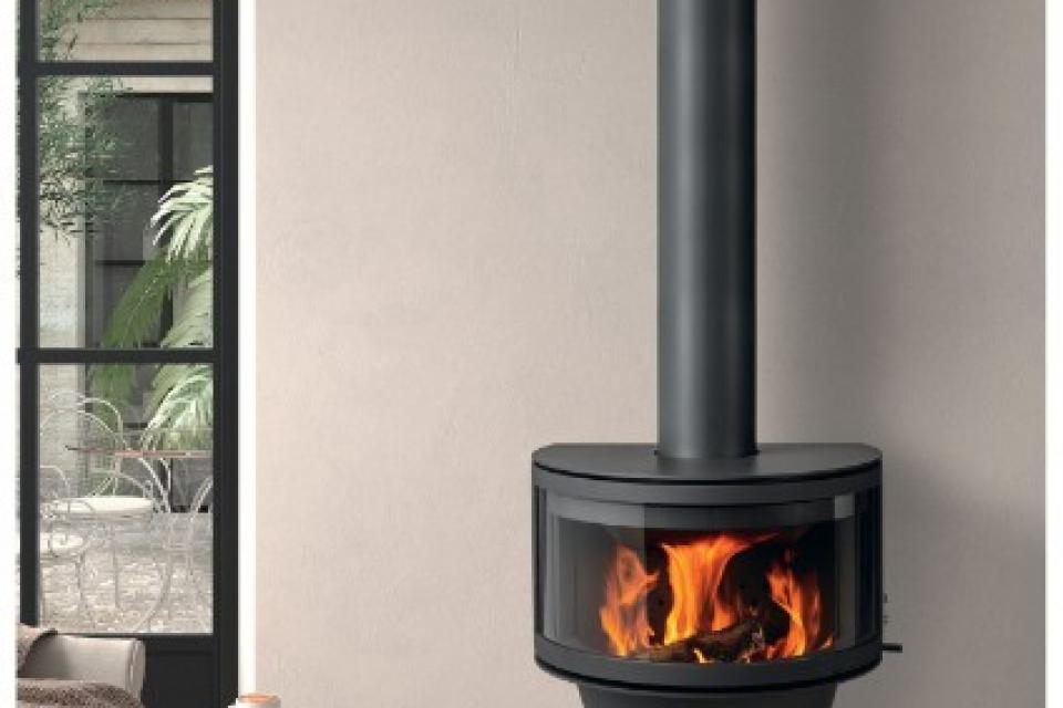 Cheminée à bois suspendue ROCAL RONDE FRONTALE 